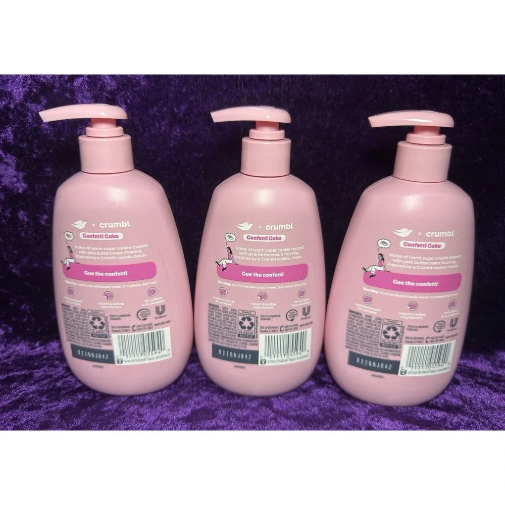 Dove Crumbl Hand Wash Lot 3 Confetti Cake Crumble Limited Edition Funfetti Soap